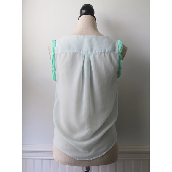 American Eagle Blue Sleeveless Tie Front Tank XS - Picture 4 of 9